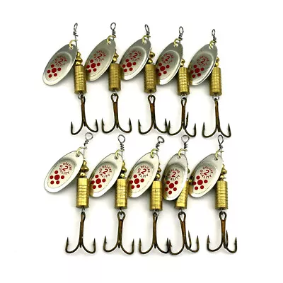 10PCS Lot Fishing Lures Metal Spinner Baits Bass Tackle Crankbait Spoon Trout • $8.17