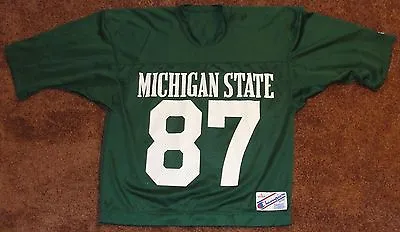 Michigan State Spartans Football Vintage Champion Green Jersey Large #87  • $35.99