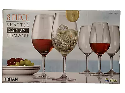 TRITAN 8 Piece 23oz Shatter Resistant Stemware Plastic Wine Glasses BPA FREE • $14.99