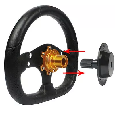 Car Steering Wheel Black Quick Release HUB Racing Adapter Snap Off Kit Universal • $39.50