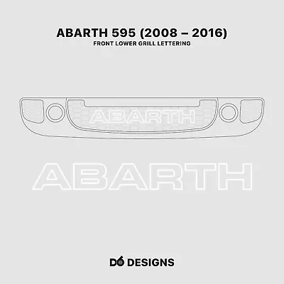 Abarth Front Grill Letters | 595 Series 3 (2008–2016) | White • £30