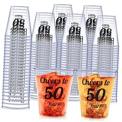 110PCS Shot Glasses 2oz Disposable Cups 50th Birthday Party Cheers To 50 Years • $24.56