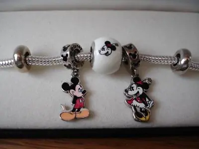 Kay Jewelers Charmed Memories Mickey & Minnie Mouse Bracelet Sterling Silver New • $125