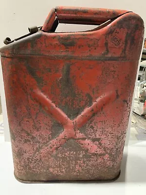 Vintage US Military Jerry Can Metal 20 Liter/5 Gallon Red • $24.99