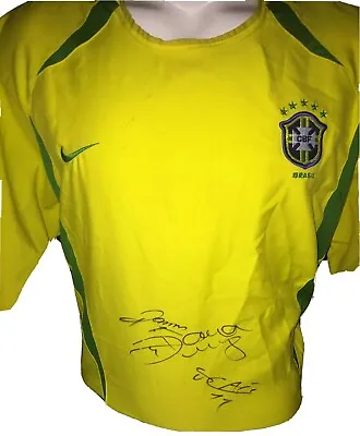 Signed Rare Brazil Shirt By Chelsea Legends David Luiz Willian And Oscar • £99.99