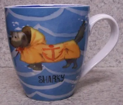 Coffee Mug Animal Dog Sharky Nautical NEW Geoff Allen 17 Ounce Cup With Gift Box • $27.50