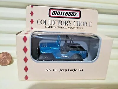 Matchbox 1994 COLLECTOR's CHOICE #18 Blue JEEP EAGLE 4x4 New Mint In Mint Box • $9.95