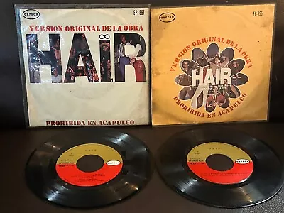 HAIR Musical ACAPULCO - MEXICO Cast OST 1969 SET OF 2 EPs Psych Latin Funk Soul • $49.99