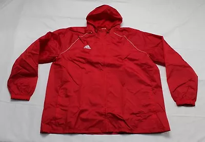 Adidas Men's Core 18 Rain Jacket JQ2 Power Red/White Sizes S-2XL • $29.99