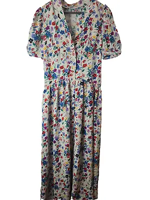 Michelle Keegan Button Up Floral Printed Maxi Dress UK 6 • £15.19