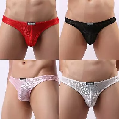 Men Sexy Underwear Briefs Lingerie Lace G-String Thongs Solid Pantie Underpants • $3.46