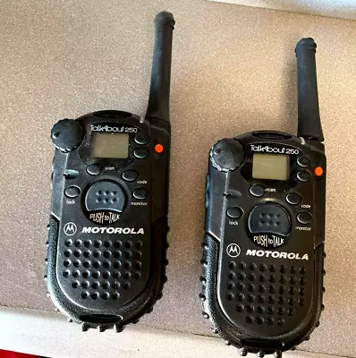 2 Motorola Talkabout 250 Walkie Talkies With Channel Scan Need New Batteries • $61.95