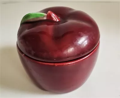 A Ceramic Apple Jar Trinket Box Vintage Cottage Core Farmhouse Decor • $11.01