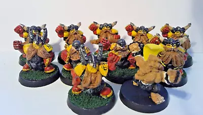 11 Member Metal Dwarf Blood Bowl Team Painted With Troll Slayer Games Workshop • $96.99