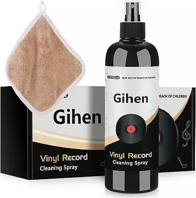 Vinyl Record Cleaner Solution 17oz With Microfiber Cloth Electrostatic Removal • $28.18