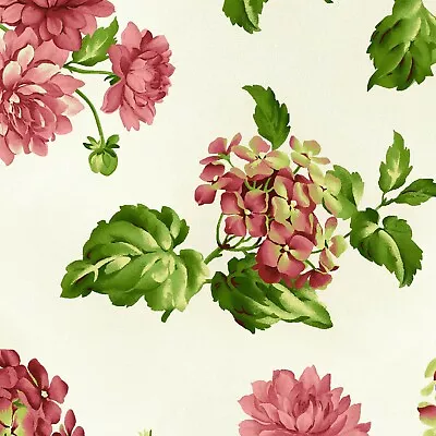 HYDRANGEA BOUQUET TOSS ~ Lexington By Maywood Studio ~ Cream Background ~ BTY • $8.25