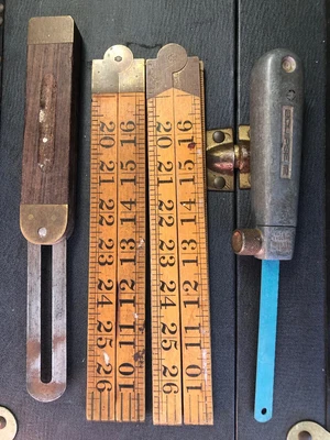 $13.79 • Buy Job Lot Antique Tools Rabone Boxwood Folding Rule Hand Saw Set Rule Classic