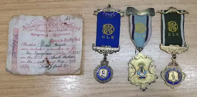 £50 • Buy RAOB Buffaloes Silver Medals Membership Certificate Leo Laughran Lodge