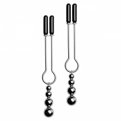 Adorn Triple Bead Nipple Clip On Set Nipples Master Series Metal Vinyl Sexy Real • $12.36