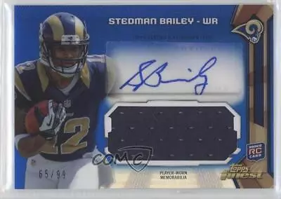 2013 Topps Finest Jumbo Relic Blue Refractor /99 Stedman Bailey Rookie Auto RC • $4.84
