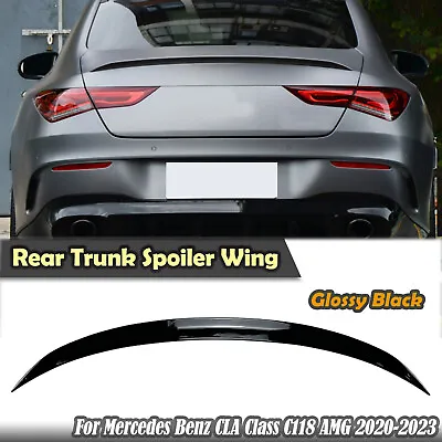 For Mercedes Benz CLA Class C118 AMG 20-2023 2022 Rear Trunk Spoiler Wing Black • $60.01