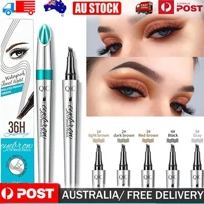 3D Microblading Tattoo 4-Tip Eyebrow Archdefine Pen Waterproof Fork Pencil Brow • $9.99
