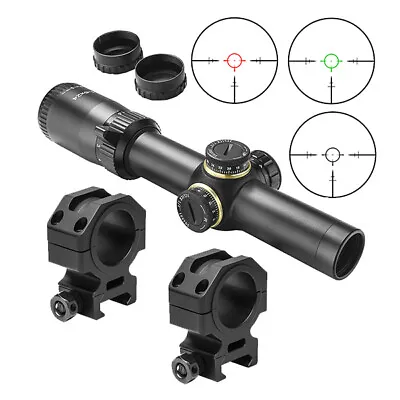 NcSTAR 1-6X24 LPVO 30mm Glass Etched Rifle Scope + Mounts Fits Picatinny Rails • $149.98