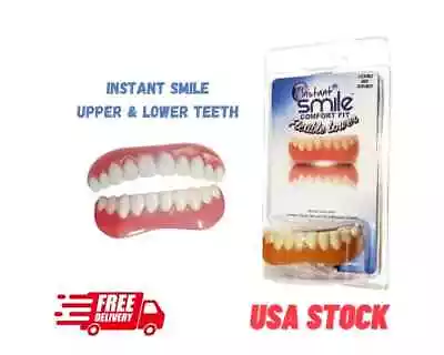 Instant Smile Comfort Fit Flex Teeth Uppers And Lower One Size Fit Natural Shade • $15.99