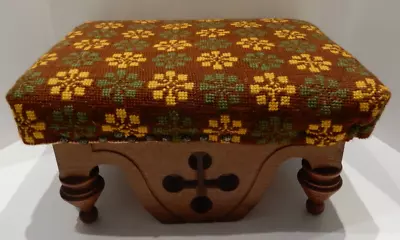 Vintage Foot Stool Floral Tapestry • $49