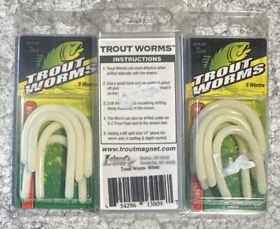 3 Packs Trout Magnet Trout Worms White • $9.99