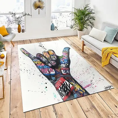 Banksy Rug Graffiti Rug Non Slip Mat Love Is All We Need Street Graffiti Rug • $296.88