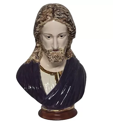 Vtg 1977 Bil Mar Ceramic Jesus Bust Statue Figure Church Prayer Christian God 13 • $50