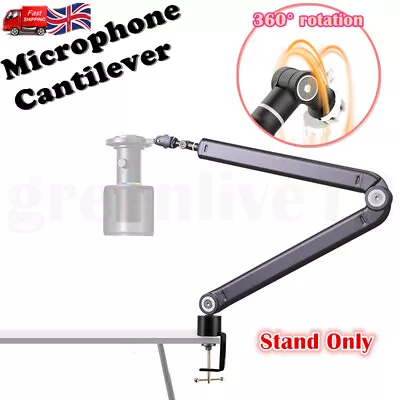 Adjustable Microphone Boom Arm Stand 360° Rotatable Desk Mount Studio Broadcast • £38.88