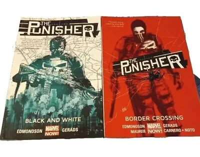 The Punisher Volume 1 Black And White And Volume 2 Border Crossing By Edmondson • $14