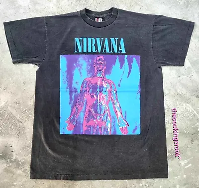 Vintage Nirvana Shirt L Sliver In Utero Kurt Cobain HSB Punk Grunge Thrift Live • $85