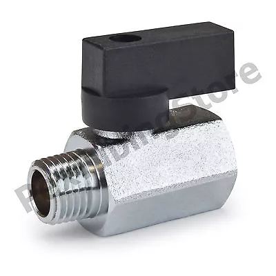 1/4  MNPT X 1/4  FNPT Mini Brass Ball Valve Chrome Plated • $3.65