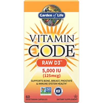 Garden Of Life Vitamin Code Raw D3 5000 Iu (125 Mcg) 60 Veg Caps • $20.99