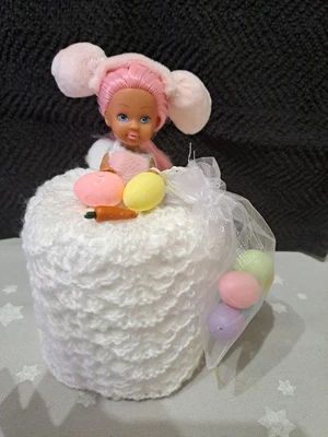 £7 • Buy Easter Bunny. Retro Toilet Roll Cover Doll Hand Knitted # 146. Gift Bagged 