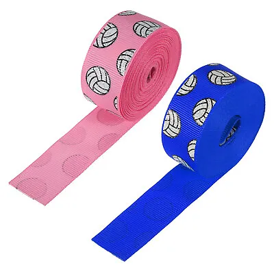 2Roll 7/8 ×5Yard Volleyball Grosgrain Craft Ribbon Burlap Ribbon Pink Blue • $11.90