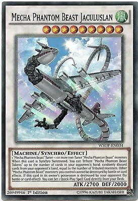 Mecha Phantom Beast Jaculuslan WSUP-EN034 Super Rare Yu-Gi-Oh Card 1st Edition • £1.75