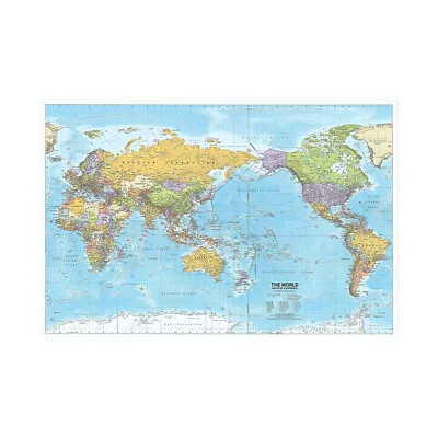 5x3/7x5ft Large World Map English Political Educational Poster Art Chart Decor • £17.08