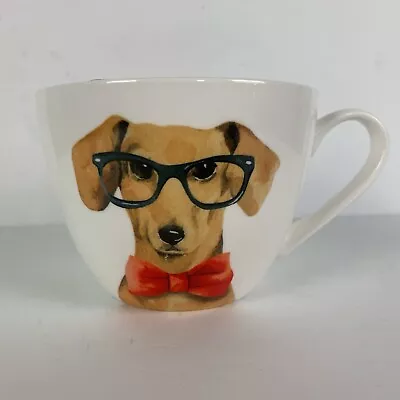 PORTOBELLO By Design DACHSHUND Dapper DOG Paw Prints Coffee Tea MUG • $14.99