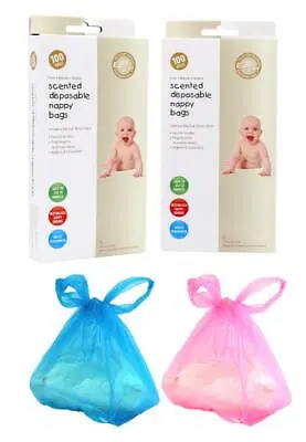 Pack Of 100 Scented Disposable Nappy Bags White Baby Bag Nursery When Out • $5.99