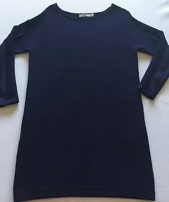£5 • Buy Asos Chunky Knit Textured  Jumper Dress Size 12 Navy