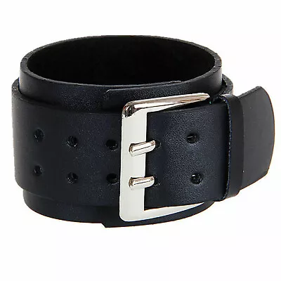 Punk Cool Men Womens Wide Genuine Leather Belt Bracelet Cuff Wristband Bangle H • £6.94