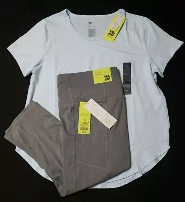 $15.95 • Buy NWT LOT Women's Size Large All In Motion High Rise Capris And Light Blue Top