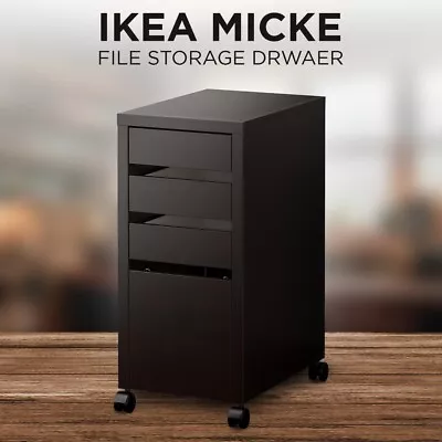 IKEA MICKE Drawer Unit For Office/Room Desk Unit Black-brown (35x75cm) • £109.99