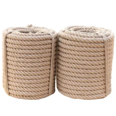 10-200ft Natural Manila Rope 4 Strand Dock Cordage Farm Fitness Nautical Crafts • $8.97