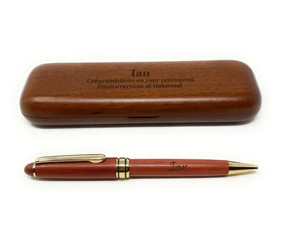 £21.95 • Buy Personalised Rosewood Wooden Pen Gift Set - Engraved Birthday Christmas Gift