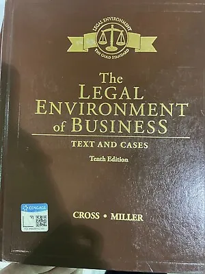 The Legal Environment Of Business Text And Cases Tenth Edition By Cross Miller • $31.49